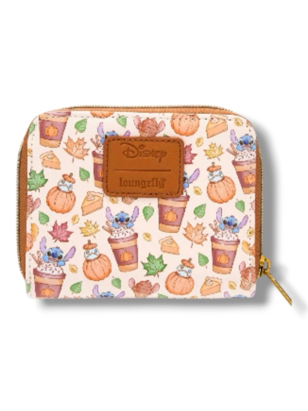 Loungefly Disney Stitch Pumpkin Spice Latte Mini Zipper Wallet - NWT